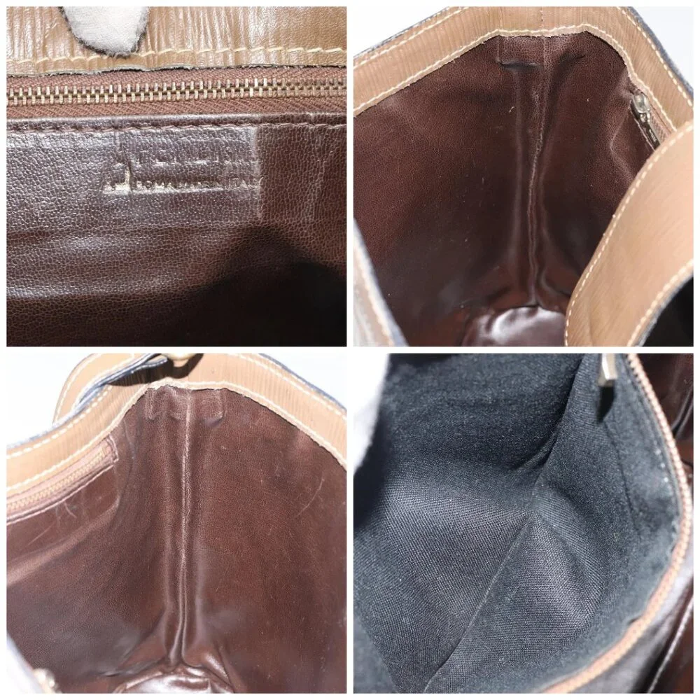 FENDI Zucchino Canvas Shoulder Bag Enamel Beige Gold Auth ep8215 - Picture 16 of 16